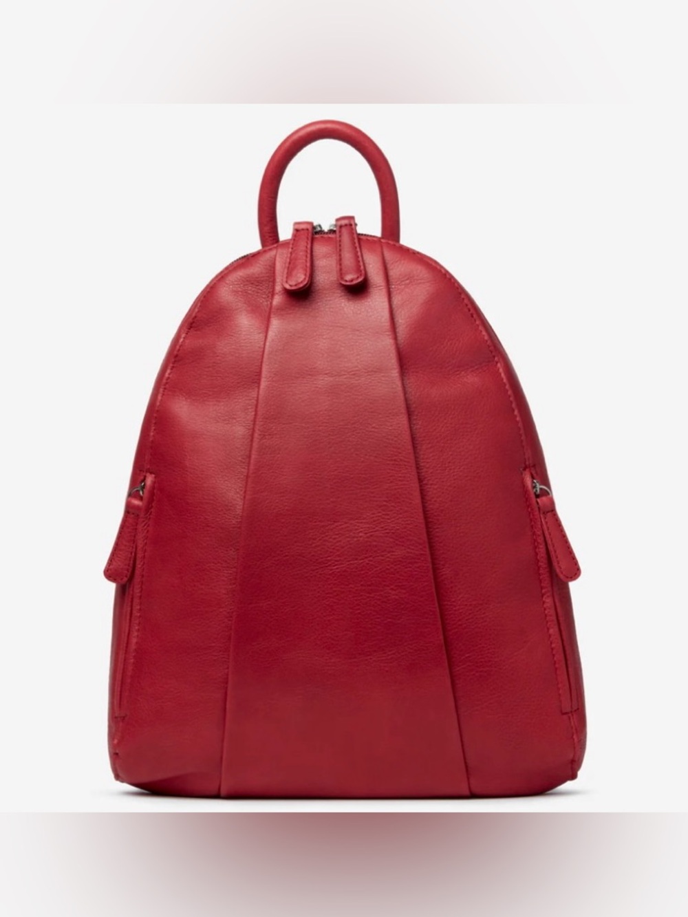 Osgoode Marley Teardrop Multi Zip Leather Backpack in Lipstick Red